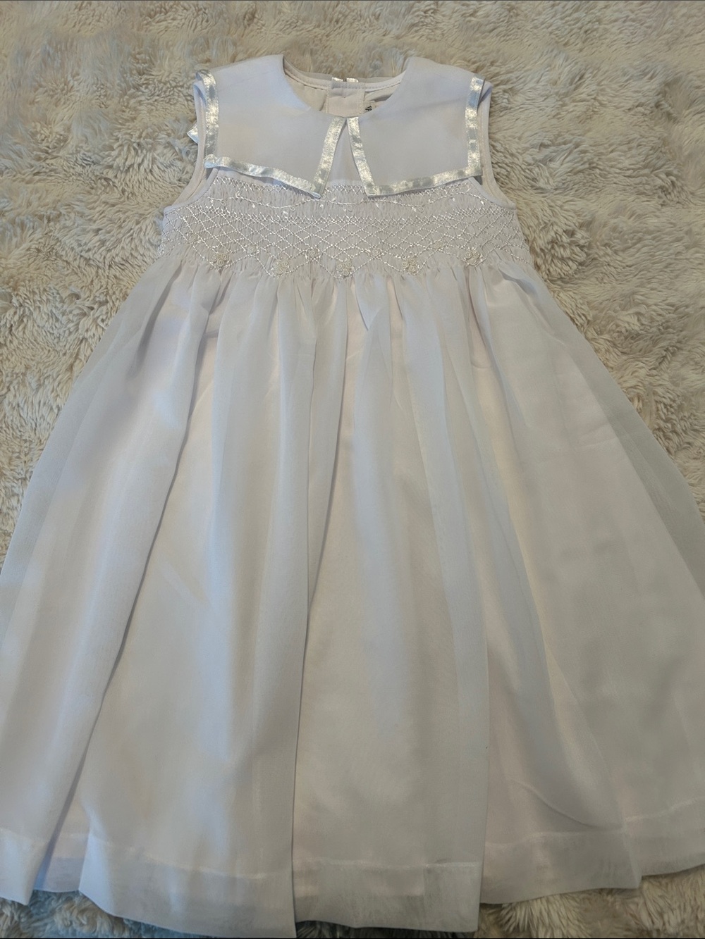 Fantaisie Kids White Sleeveless Formal Dress